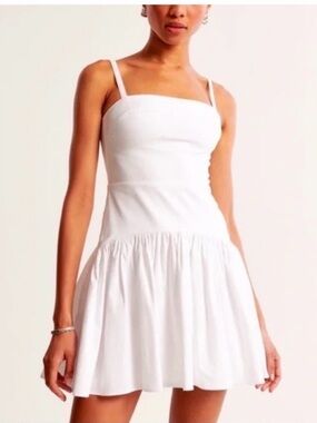 Abercrombie & Fitch White Square-Neck Mini Dress